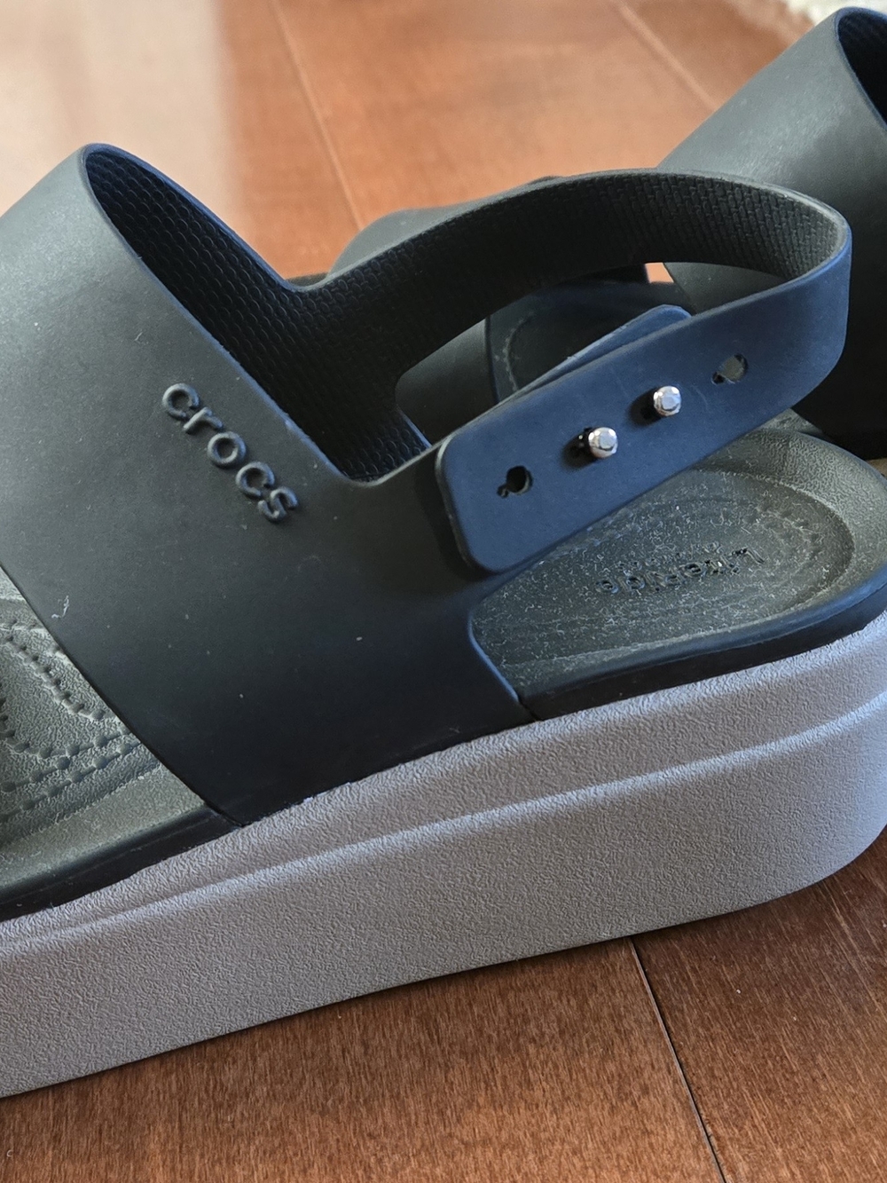 Crocs Women's Black/Mushroom Platform Sandal - Picture 2 of 5